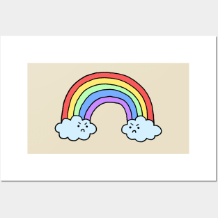 Grumpy Rainbow Clouds Posters and Art